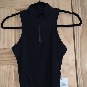 NWT lululemon Rib Zip-Front Cropped Run Tank
